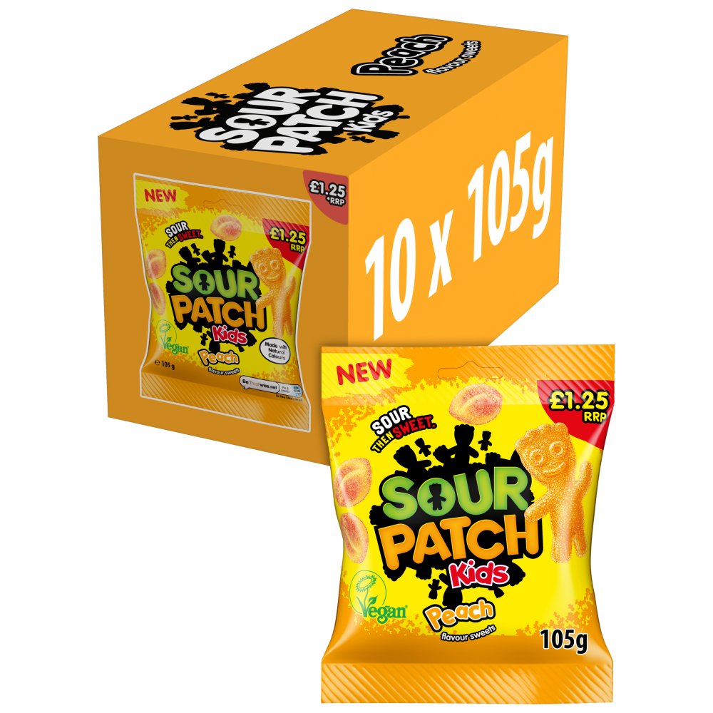 10 X Sour Patch Peach Rings - 105Gm