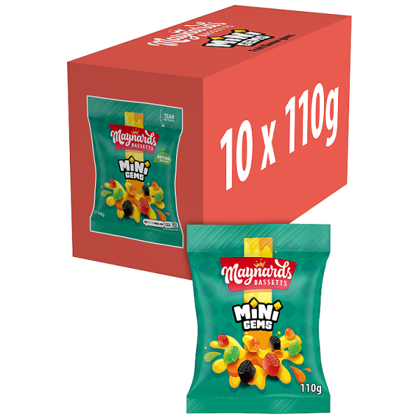 10 X Maynard Bassetts Mini Gem Bag - 110Gm