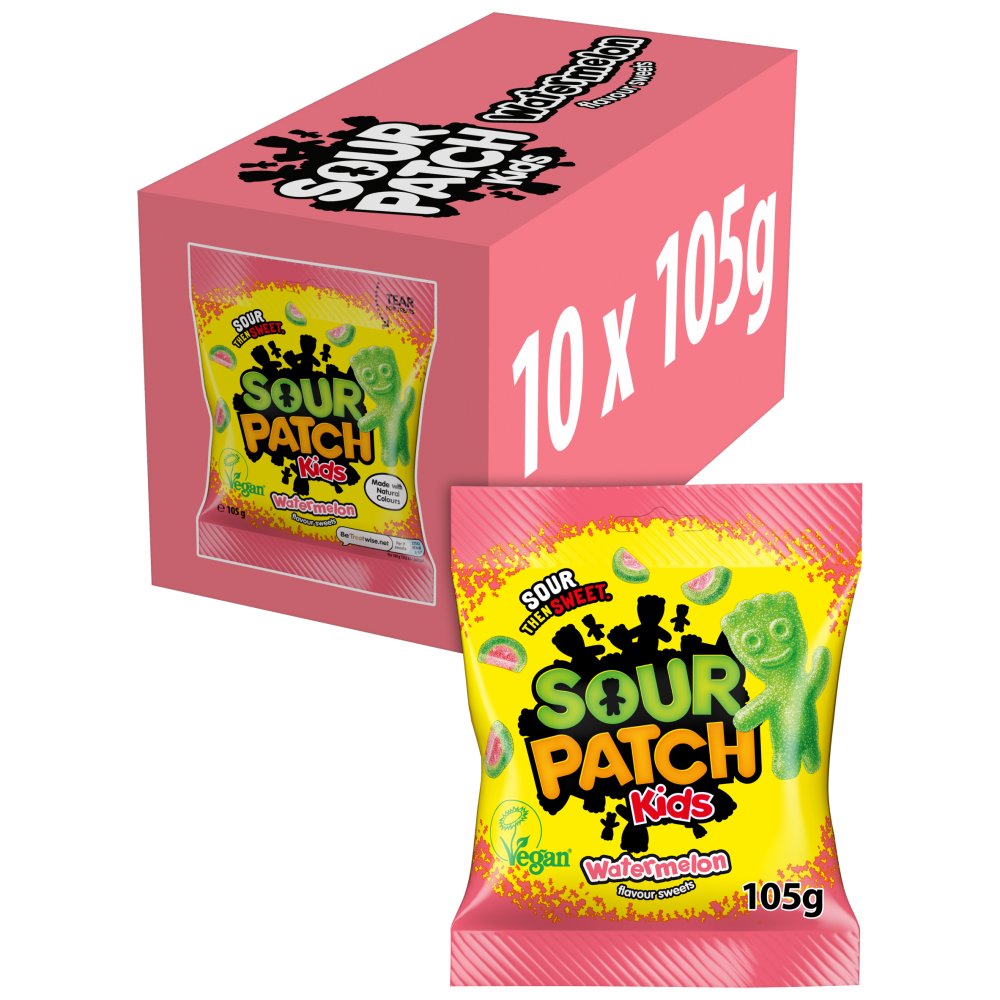10 X Sour Patch Watermelon Sharing Bag - 105Gm
