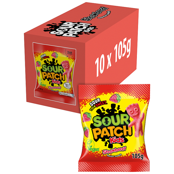 10 X Sour Patch Monster Heads Sweets Bag - 105Gm