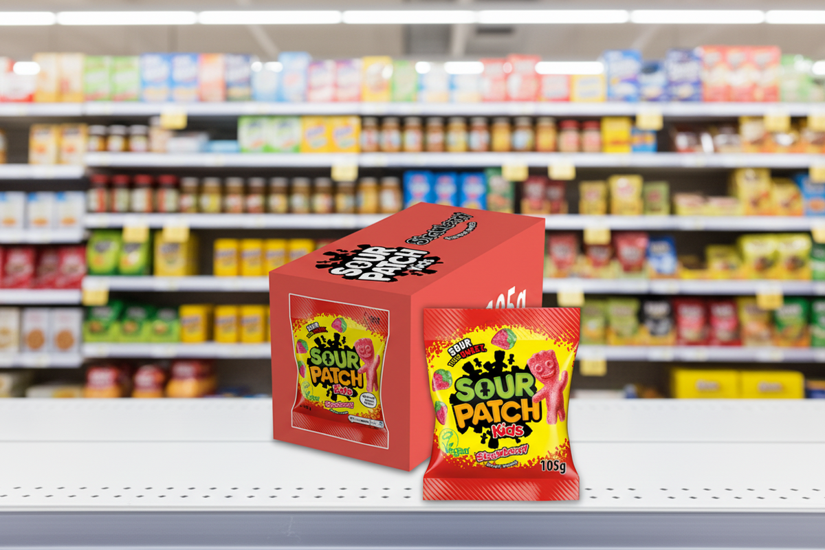 10 X Sour Patch Monster Heads Sweets Bag - 105Gm