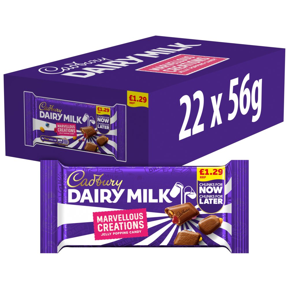 22 X Cadbury Dairy Milk Jelly Pop Candy Grab Bar - 56Gm