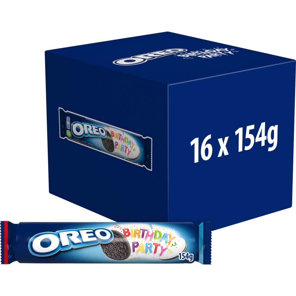 16 x Oreo Birthday Party Sandwich Biscuits 154G