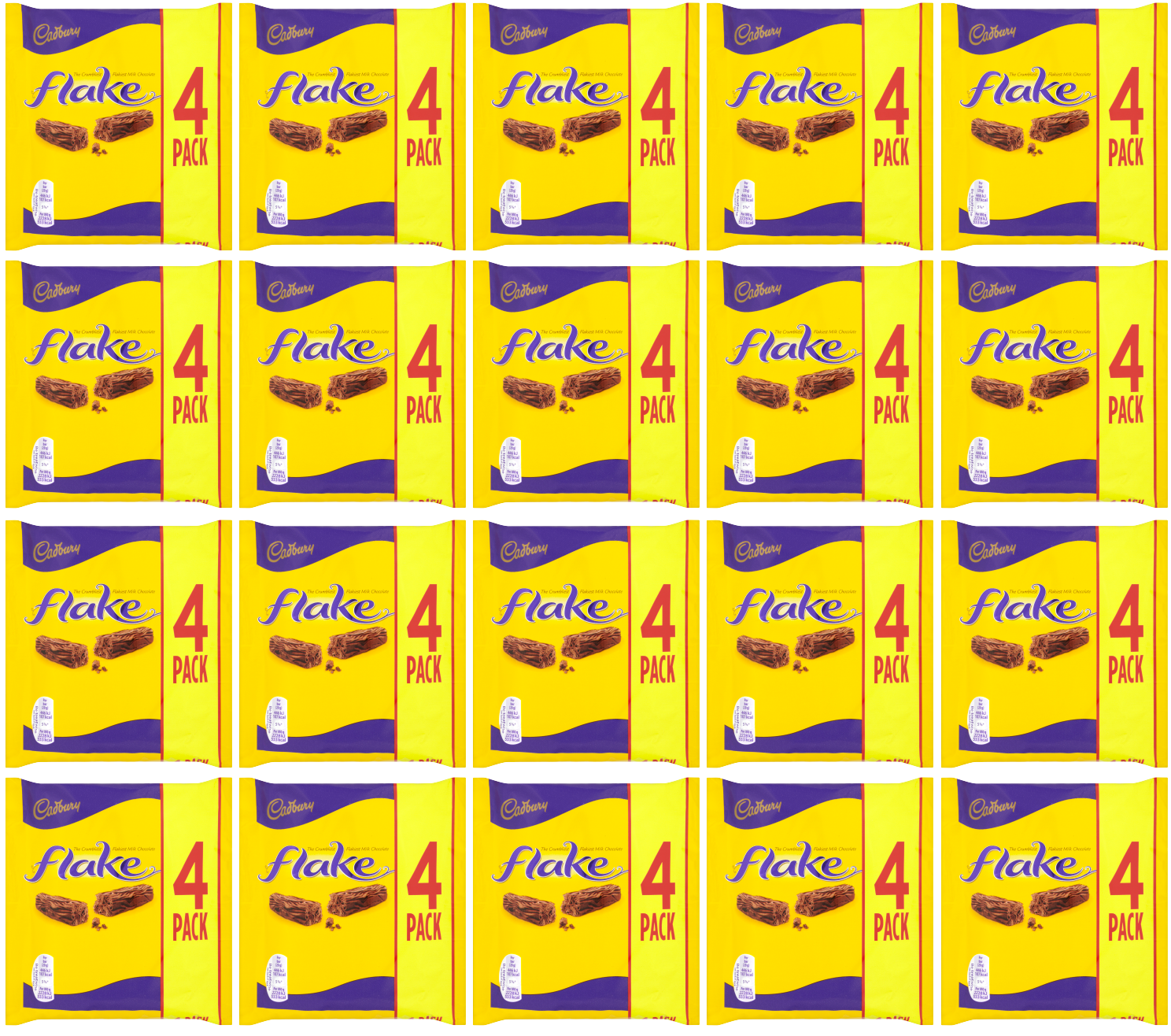 20 x Cadbury Flake Snacksize 4Pk 80Gm