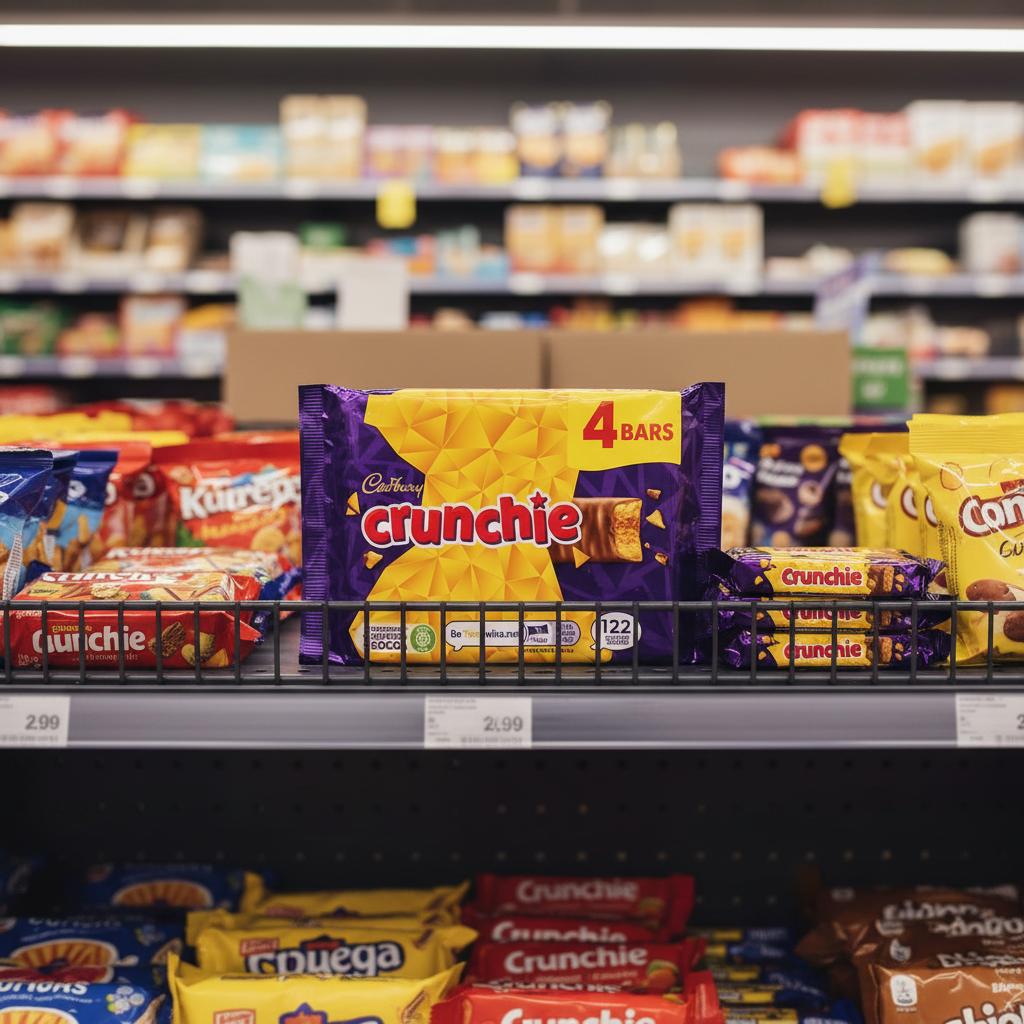 10 x Cadbury Crunchie Snacksize 4Pk 104Gm
