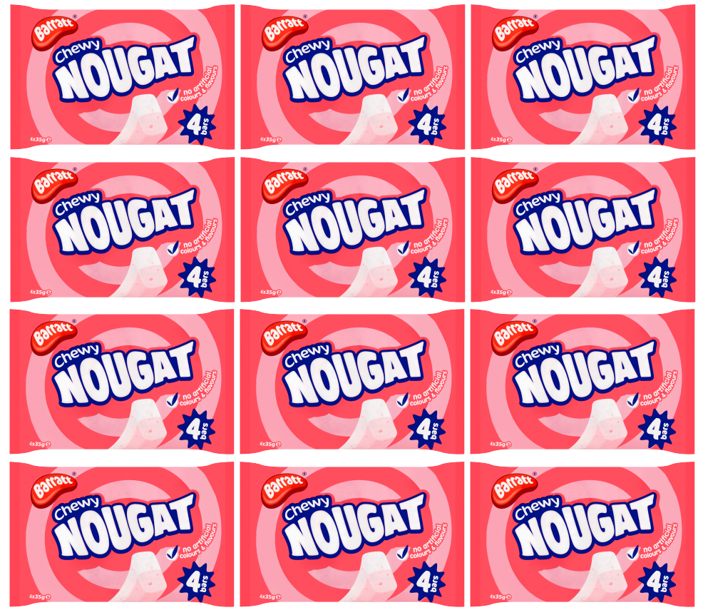 48 x Barratt Chewy Nougat Bar (12 x 4 Pack)