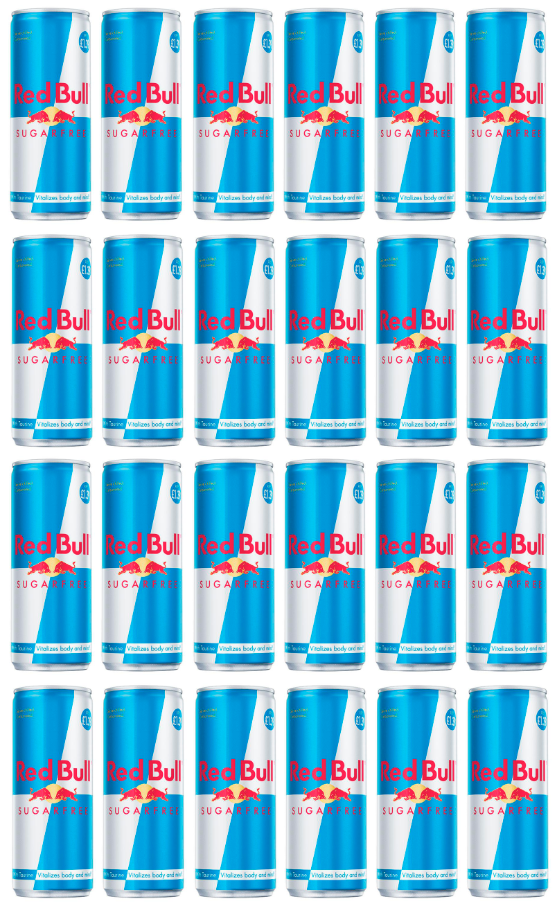 24 x Red Bull Energy Drink Sugar Free 250Ml