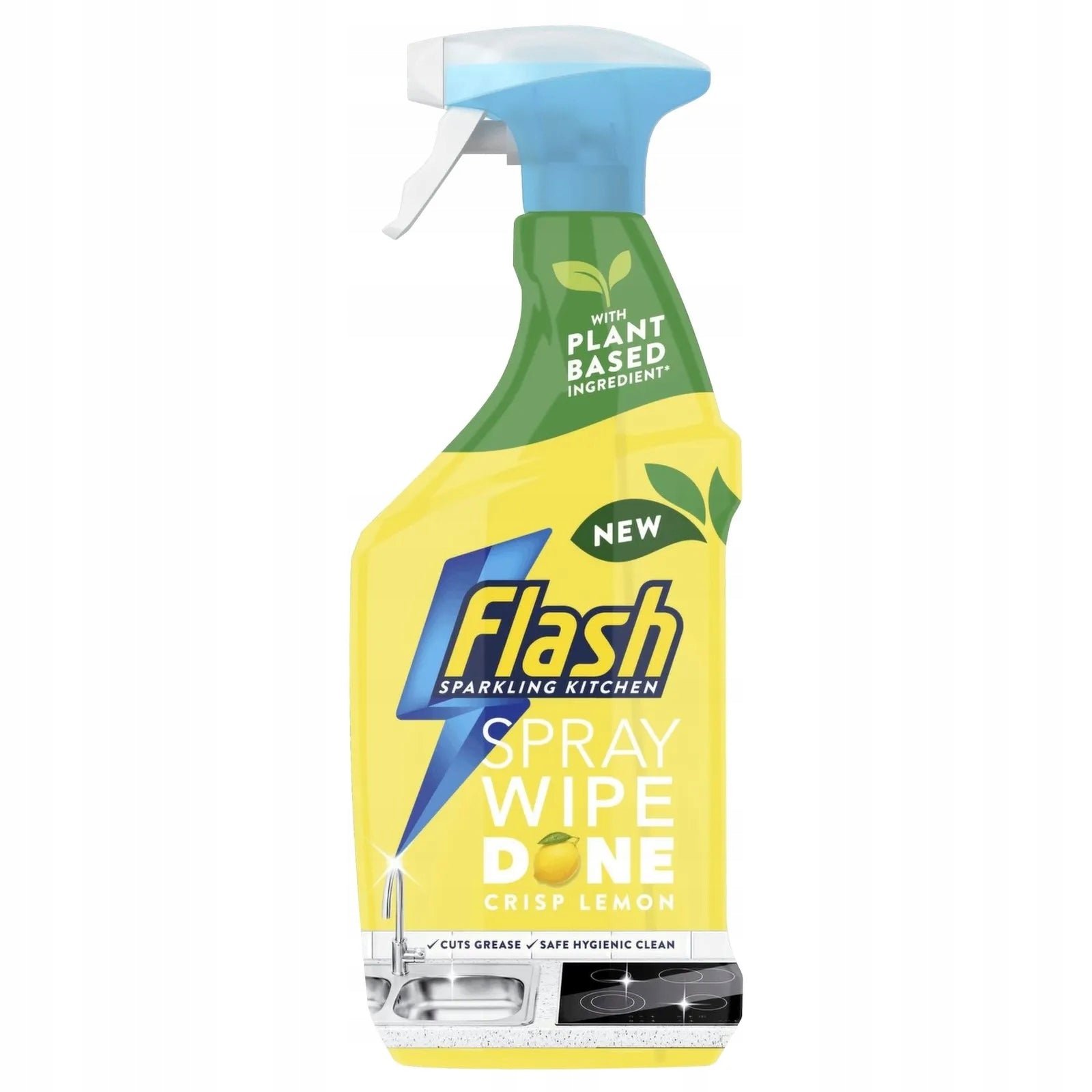 10 x Flash Spray Wipe Done Bright Crisp Lemon Cleaning Spray 800Ml