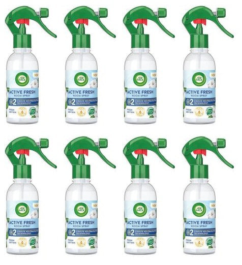 8 x Air Wick Fresh Cotton Active Fresh Room Spray 236Ml