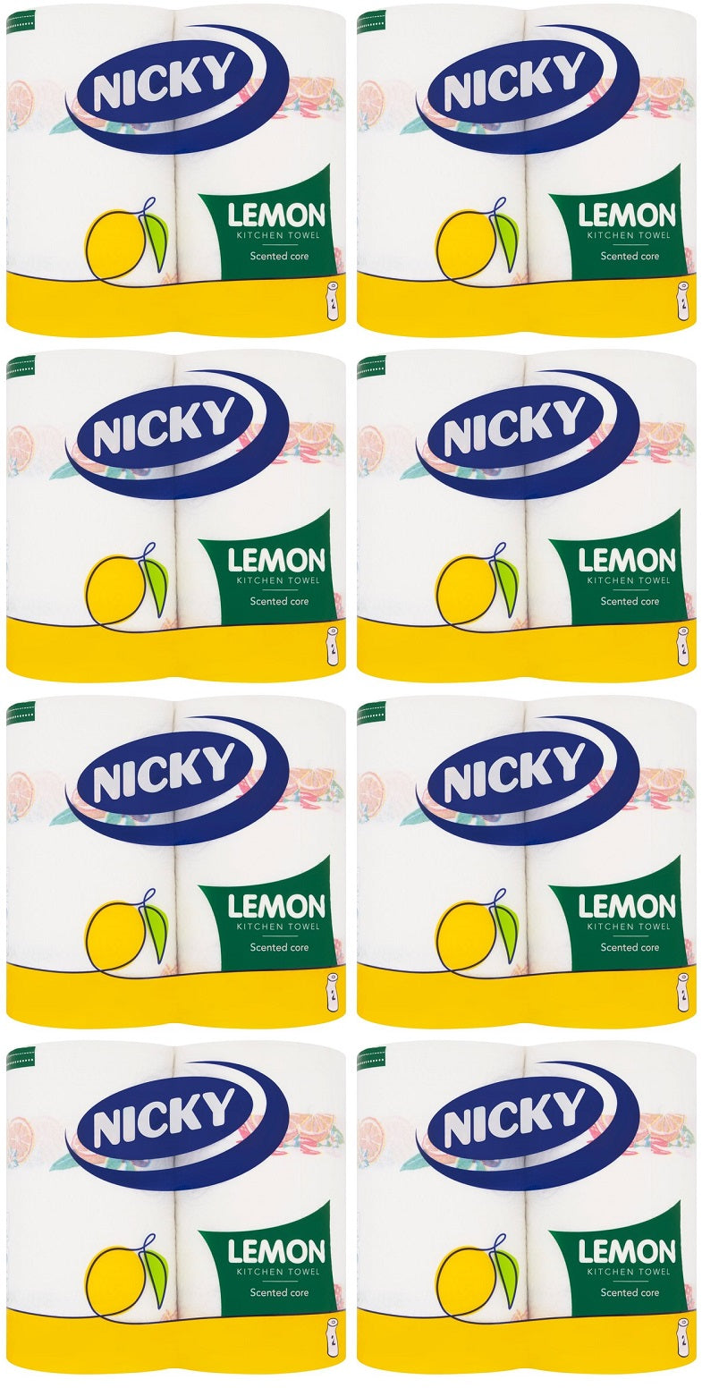 8 x Nicky Lemon Kitchen Towel 2 Rolls