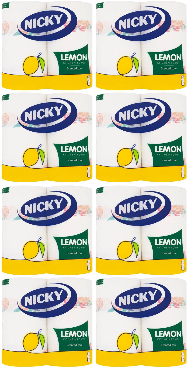 8 x Nicky Lemon Kitchen Towel 2 Rolls