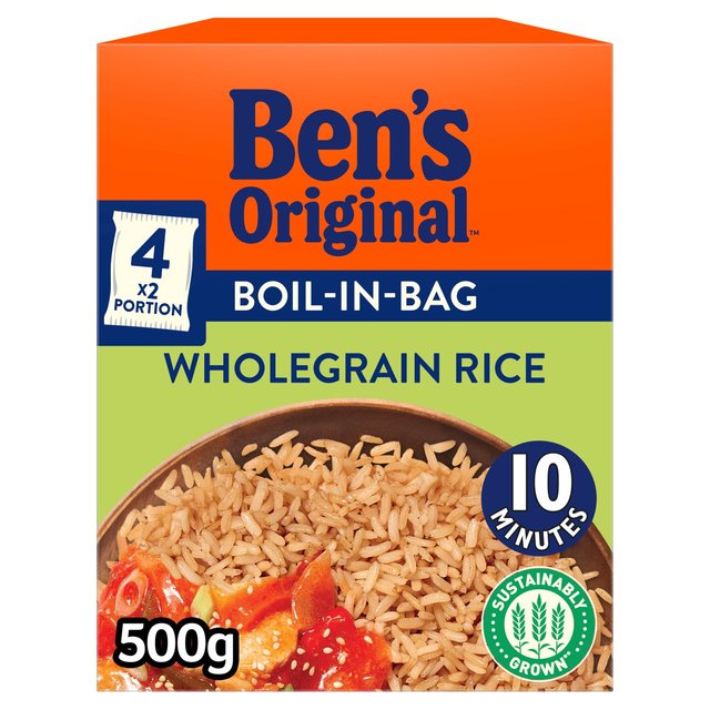 12 x Bens Original Boil In Bag Wholegrain Rice 4 X 125G