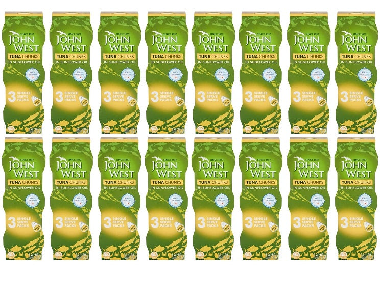 16 x John West Tuna Chunks In Sunflower Oil 3 X 80G