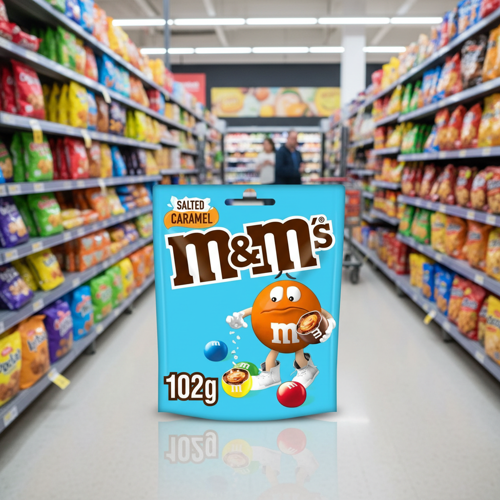 12 x M&M's Salted Caramel Chocolate Pouch Bag 102G