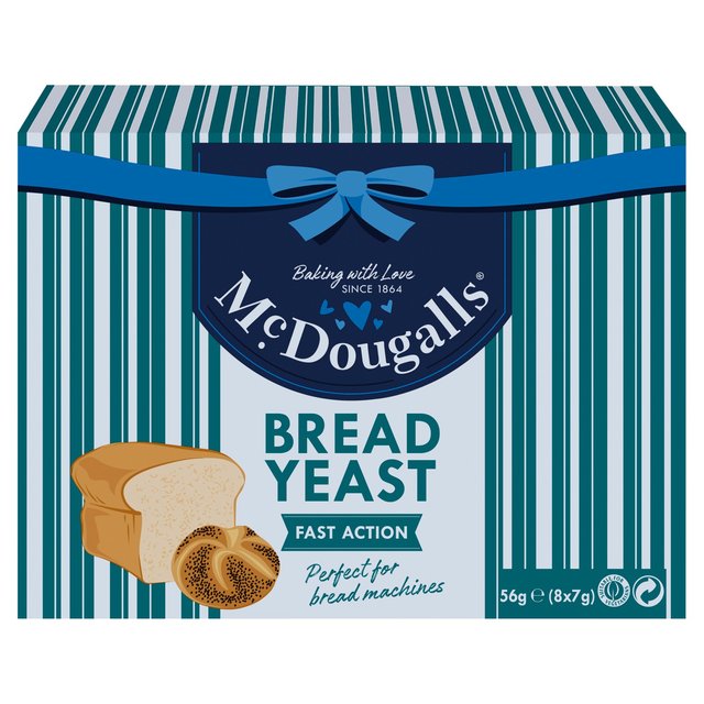 10 x Mcdougalls Fast Action Bread Yeast 8 X 7G (56G)