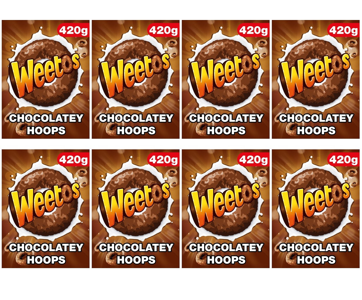 8 x Weetos Chocolatey Hoops 420G
