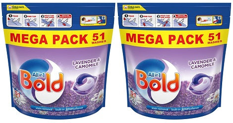 2 x Bold All-In-1 Pods Lavender & Camomile 51W