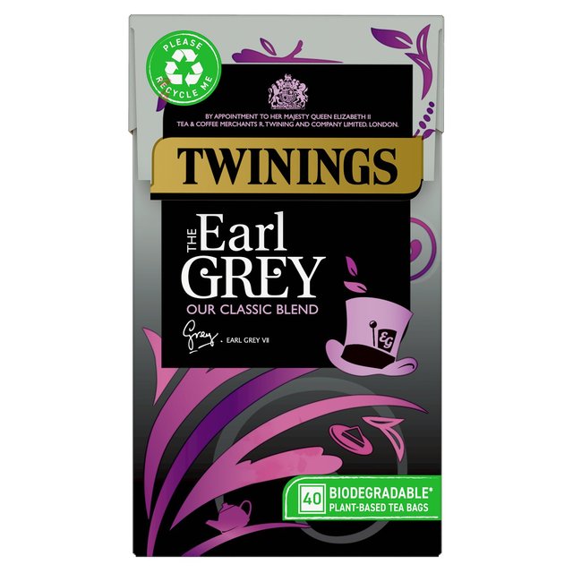 4 x Twinings The Earl Grey 40 Tea Bags 100G