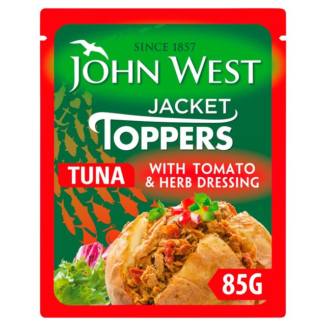 20 x John West Jacket Toppers Tuna With An Oven Dried Tomato & Herb Dressing 85G