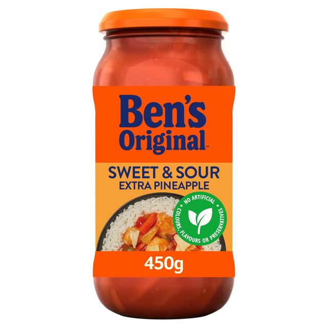 6 x Bens Original Sweet And Sour Extra Pineapple Sauce 450G