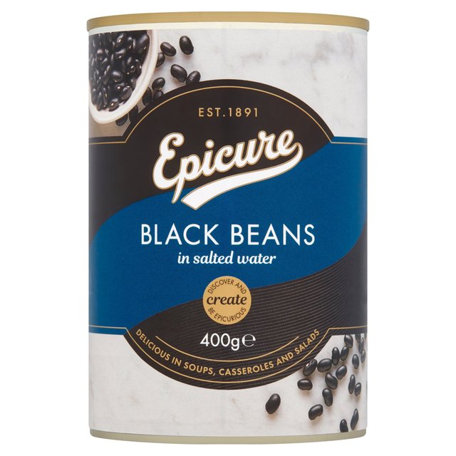 12 x Epicure Black Beans In Salted Water 400G