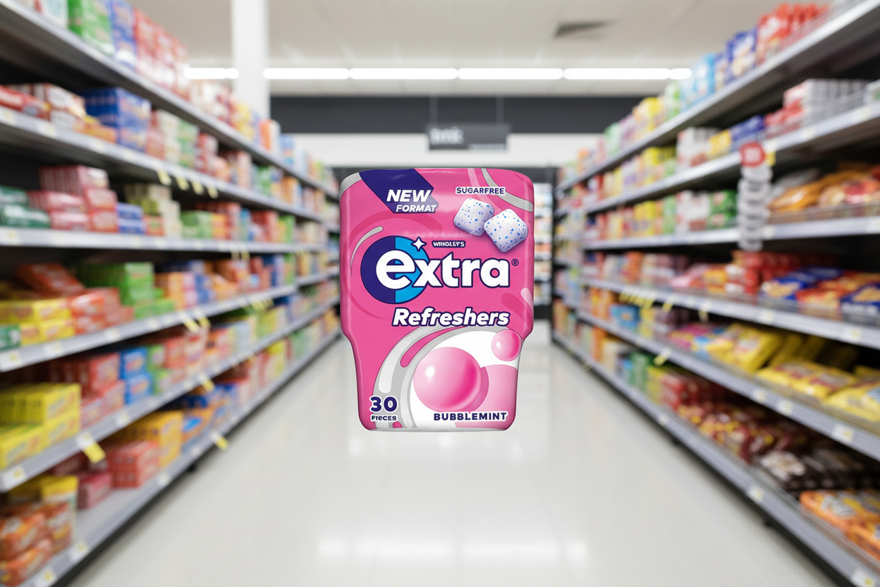 6 x Wrigley's Extra Bottle Refreshers Bubblemint 30Pc