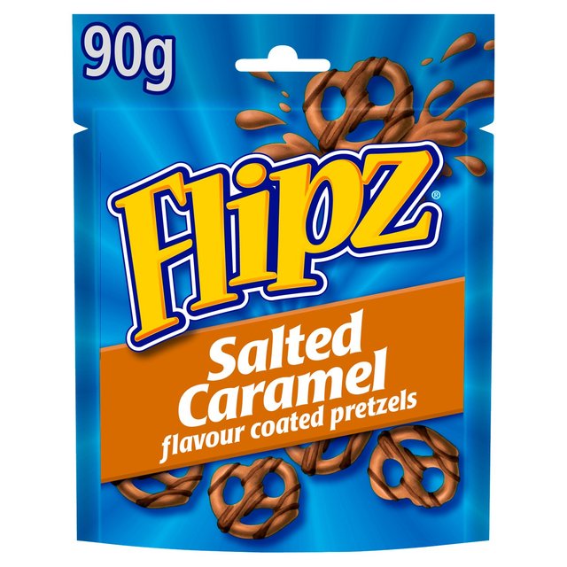 6 x Flipz Pretzels Salted Caramel Flavour Snacks 90G