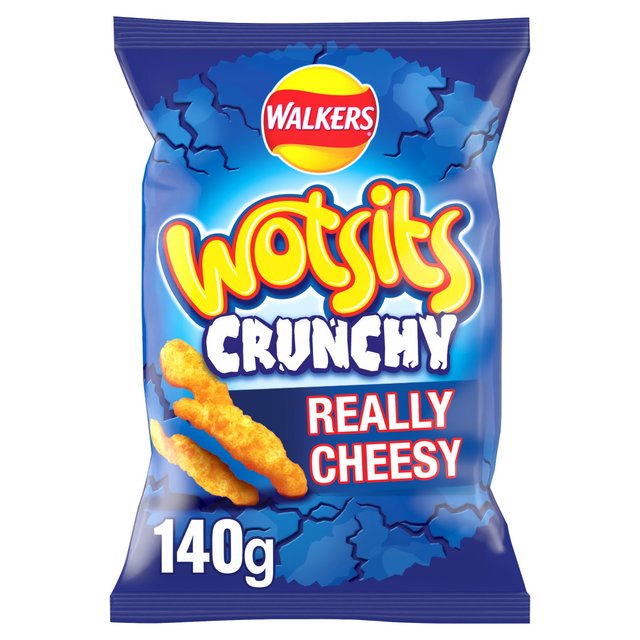 12 x Walkers Wotsits Crunchy Really Cheesy Snacks Crisps 140G