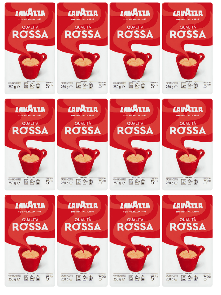 12 x Lavazza Rossa Ground Coffee - 250G