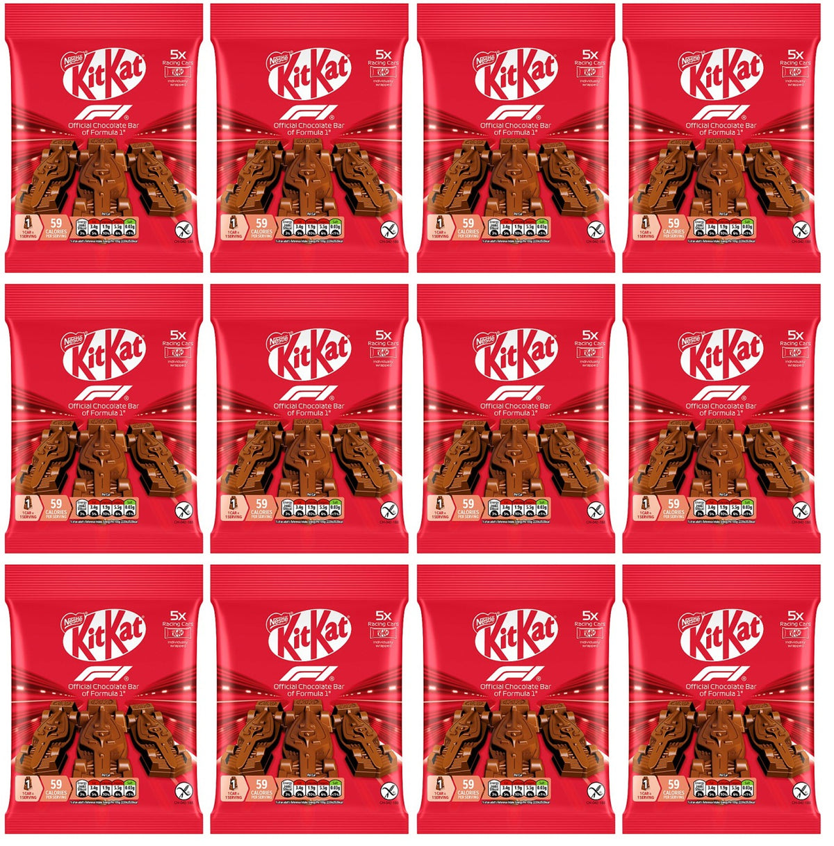 12 X Kitkat Icon F1 Pouch Bag - 55Gm