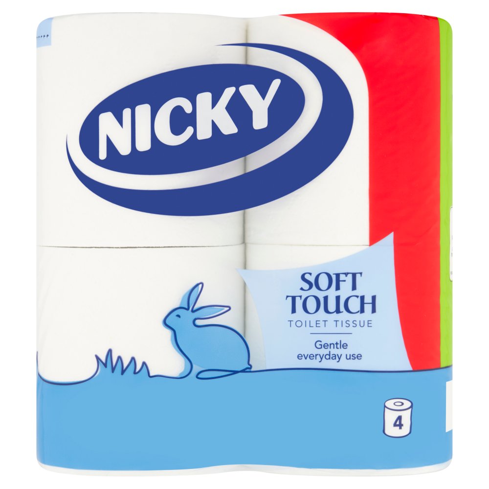 10 x Nicky Soft Touch Toilet Tissue 4 Rolls