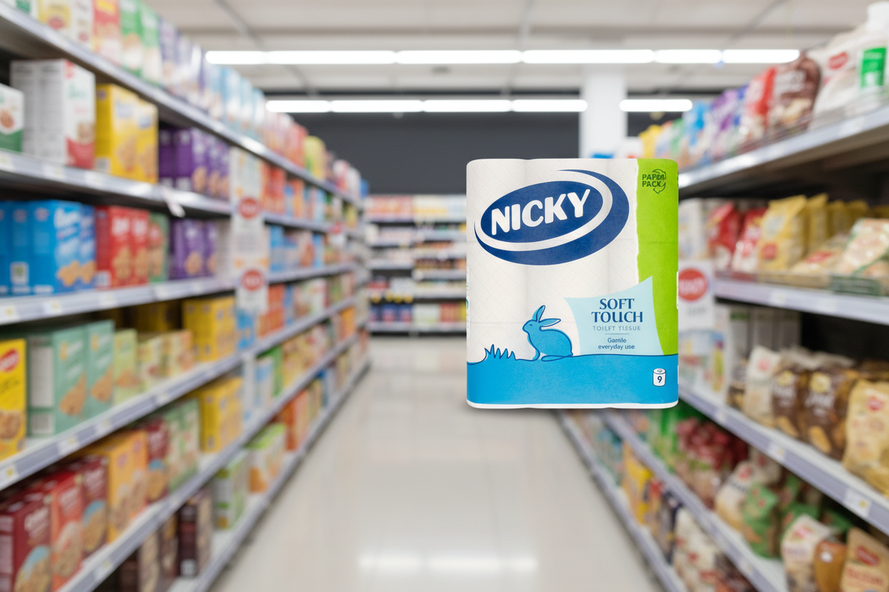 5 x Nicky Soft Touch Toilet Tissue 9 Rolls