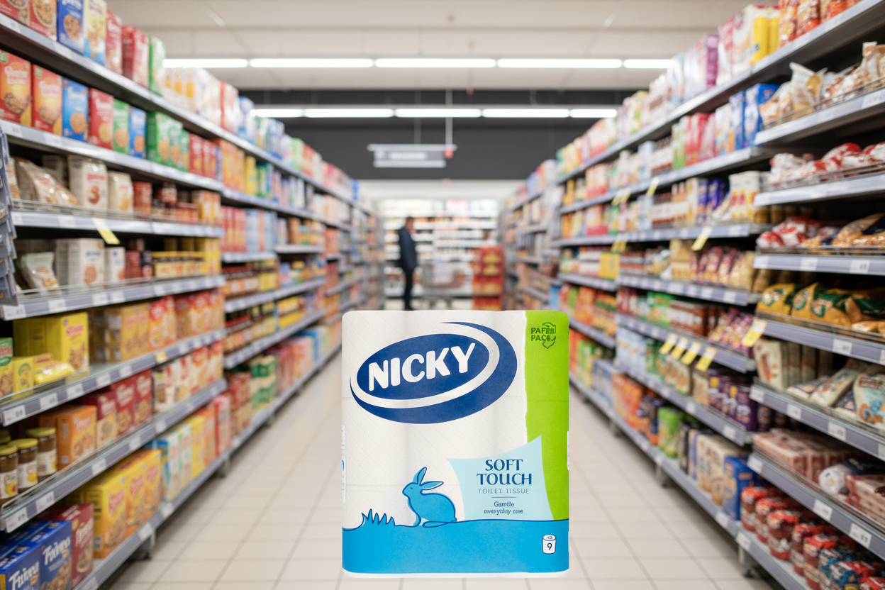 5 x Nicky Soft Touch White 9 Roll