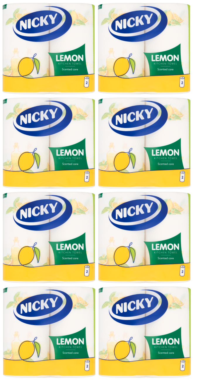 8 x Nicky Kitchen Roll Lemon 2 Roll