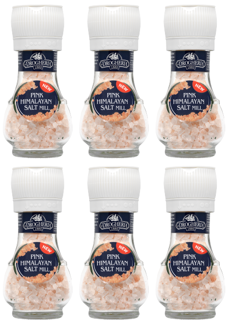 6 X Drogheria Salt Grinder Pink Himalayan 90GM