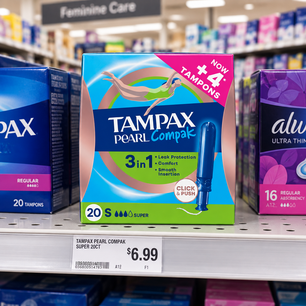 3 X Tampax Compak Pearl Super - 20 Pack