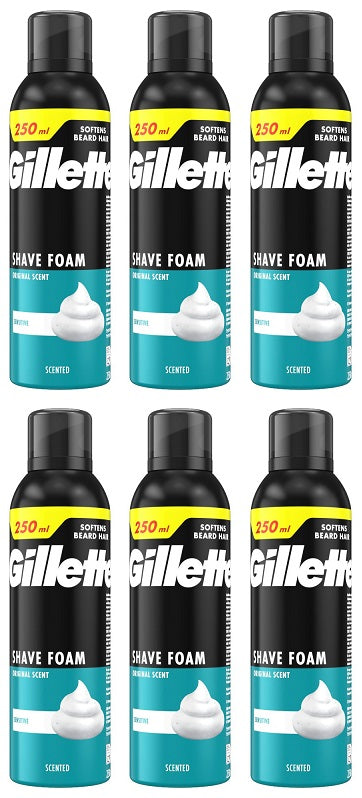 6 X Gillette Shave Foam Sensitive - 250Ml