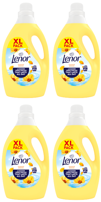 4 X Lenor Summer Breeze 85 Wash - 2.63 Litre