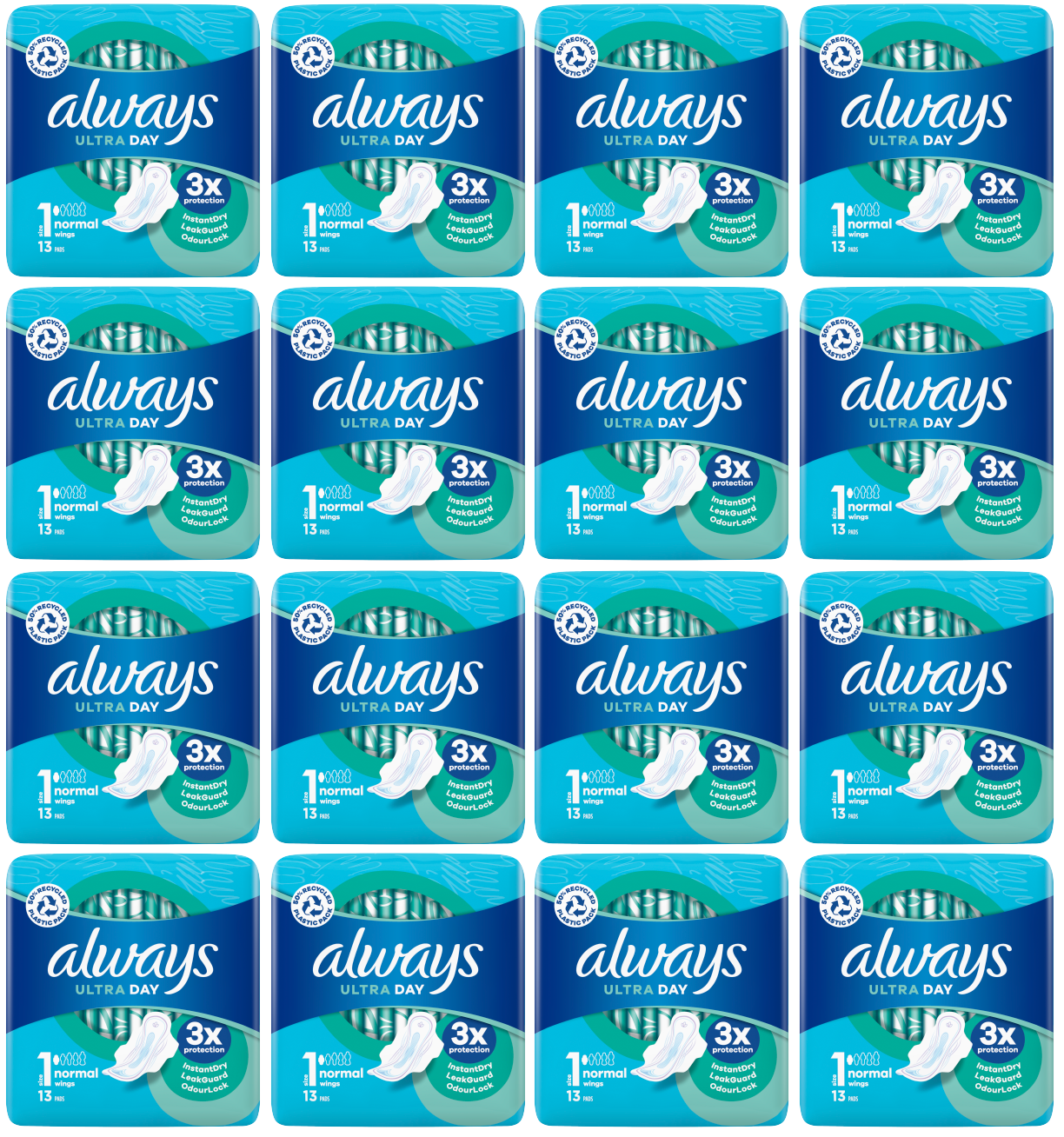 16 x Always Ultra Normal Plus - 13 Pack