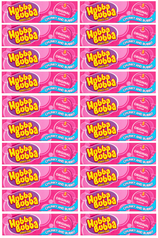 20 x Hubba Bubba Original Big Bubble Gum 5 Pce