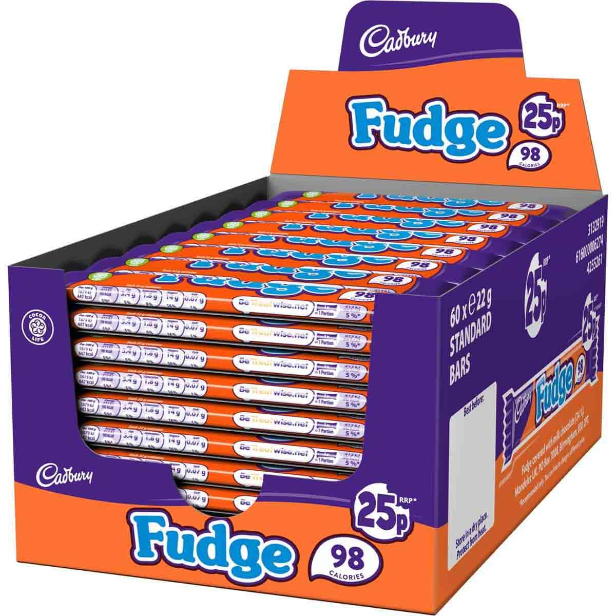 60 x Cadbury Fudge Chocolate Bar 22G