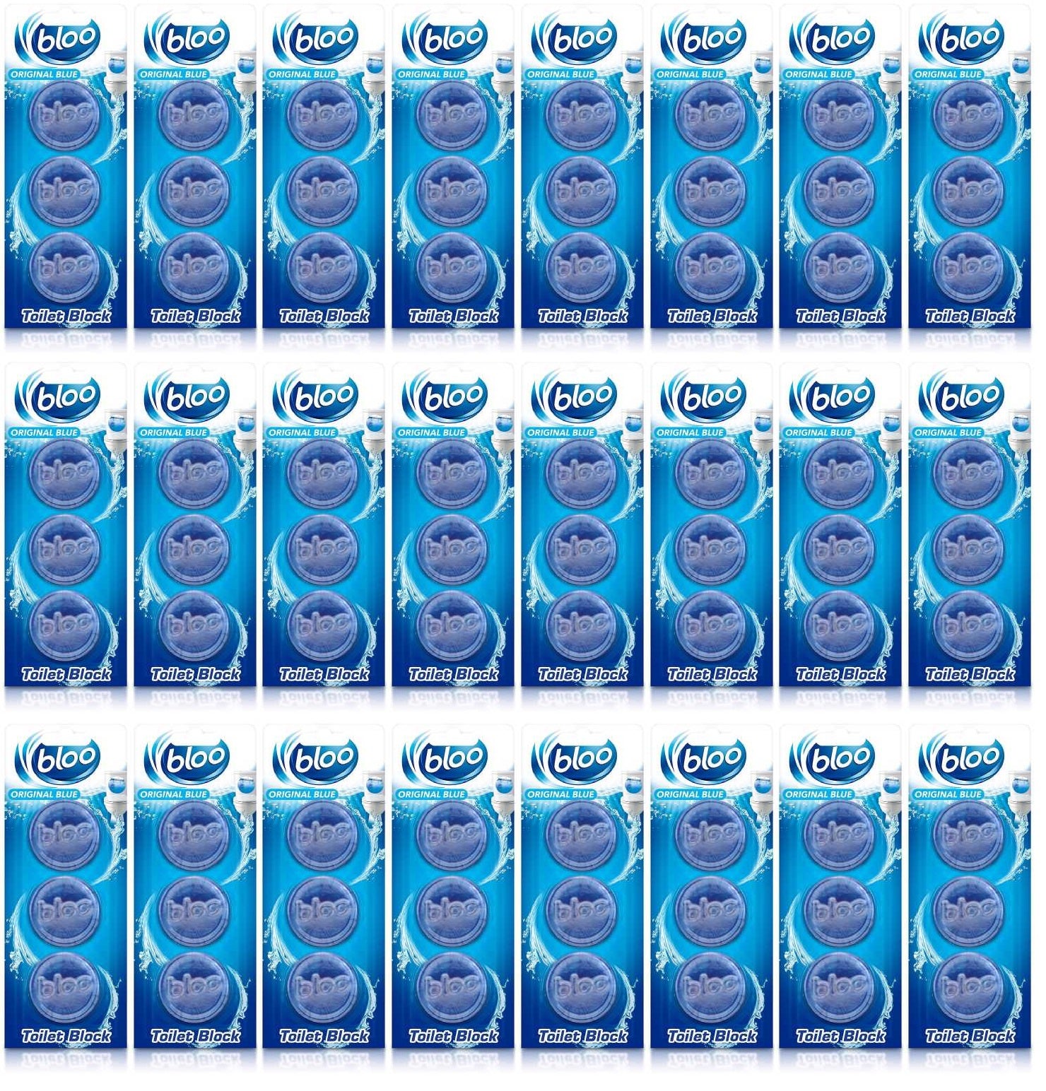 24 x Bloo Original Blue Toilet Blocks 3 X 38G