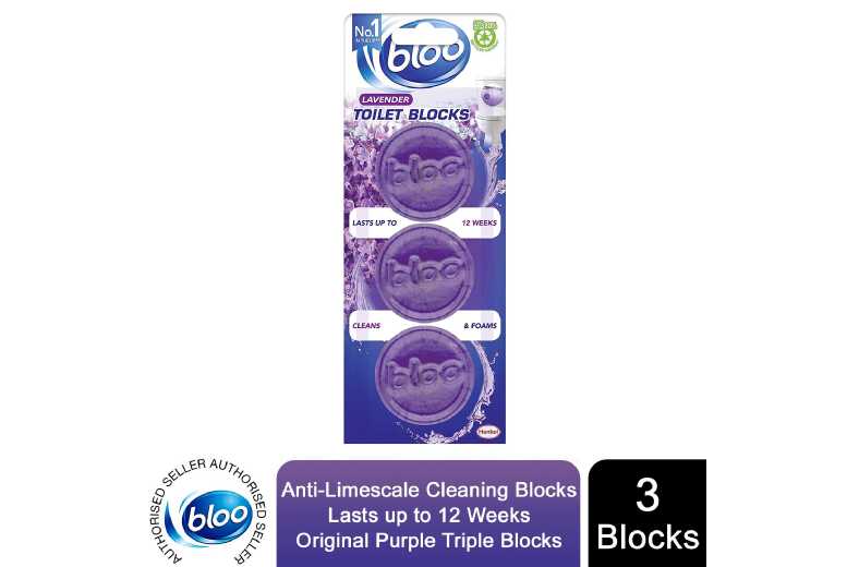 24 x Bloo Lavender Toilet Blocks 3 X 38G