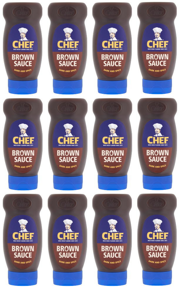 12 x Chef Brown Sauce Squeezy 485G