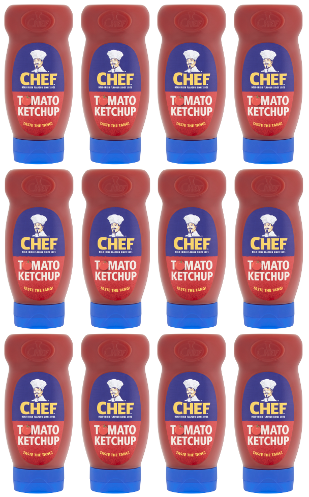 12 x Chef Squeezy Ketchup 485Gr 485Gm