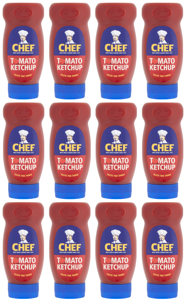 12 x Chef Squeezy Ketchup 485Gm