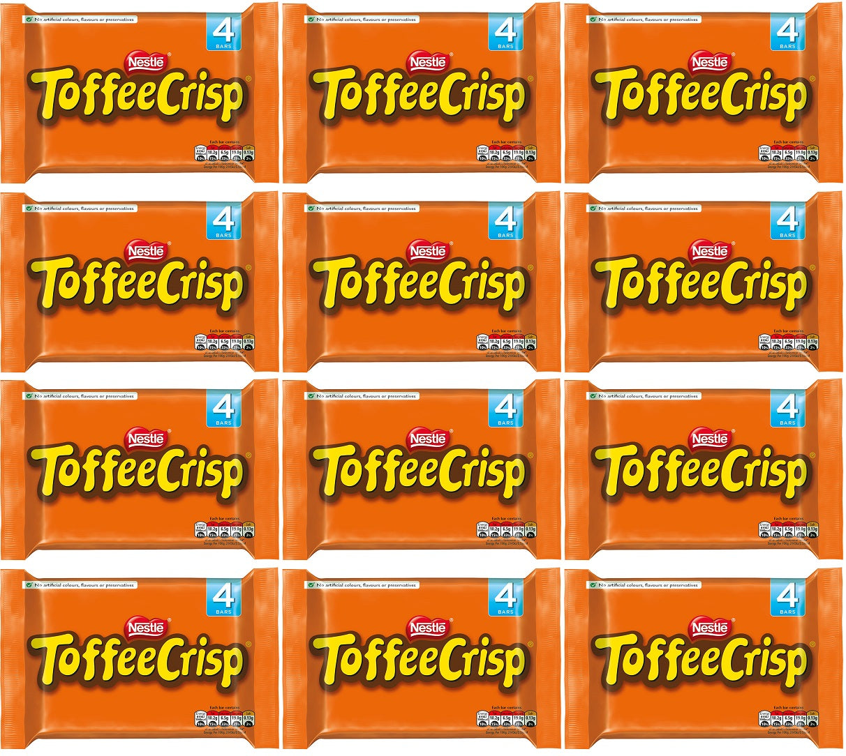 12 x Nestlé Toffee Crisp 4 X 38G (152G)