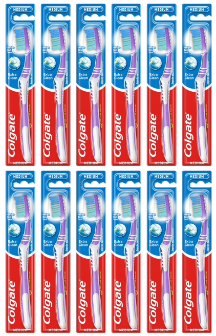 12 x Colgate Extra Clean Toothbrush Single