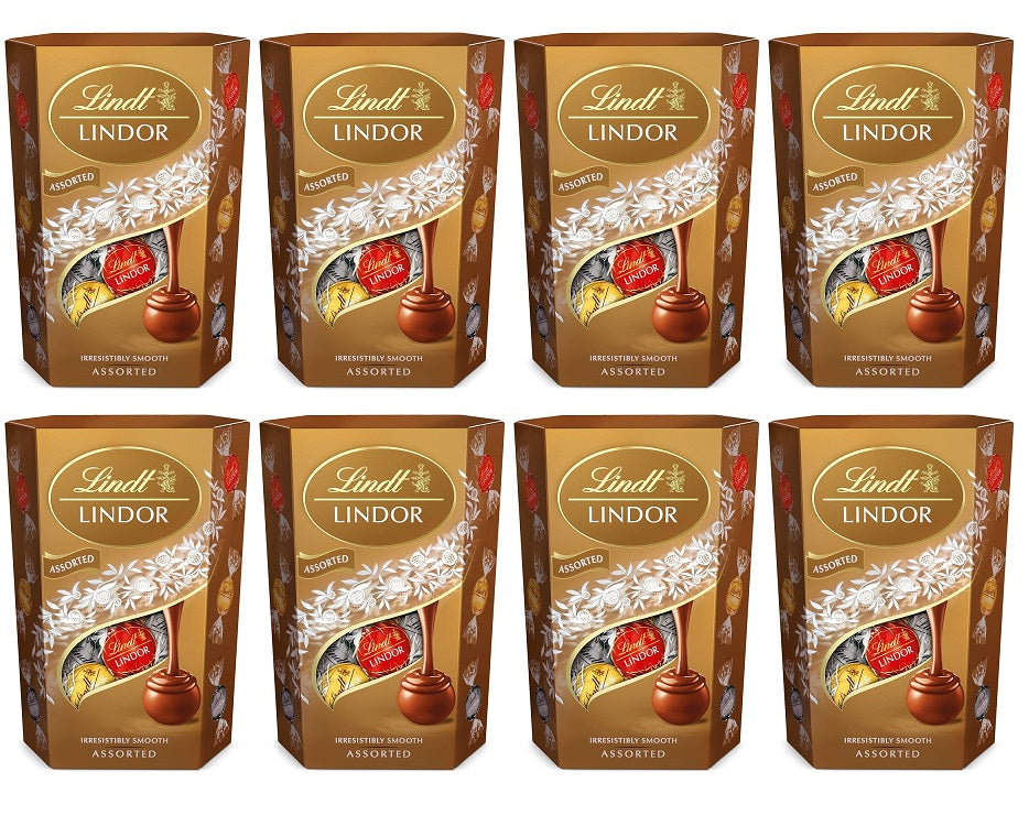 8 x Lindt Lindor Assorted Truffles Box Cornet - 137GM