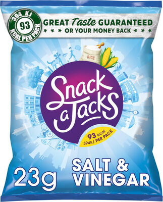 24 x Snack A Jacks Salt & Vinegar Rice Cakes Crisps 23G